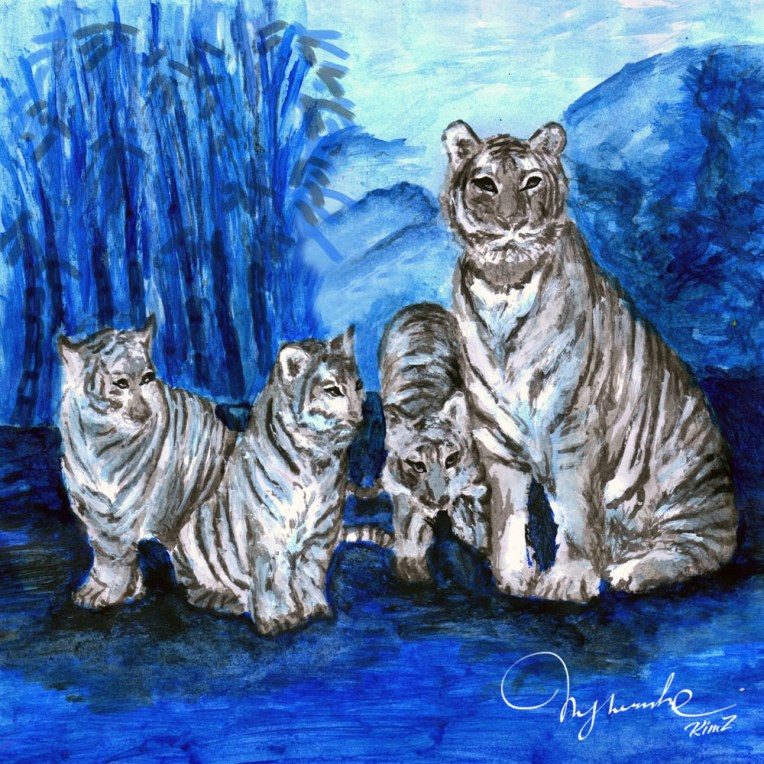 Tiger family - for school illustration of a customer